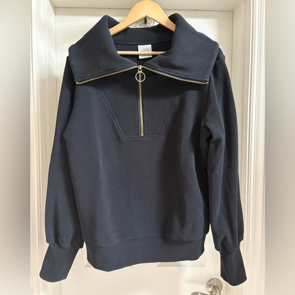 Varley Tops - Varley Vine Ottoman Half Zip Pullover | M | Black